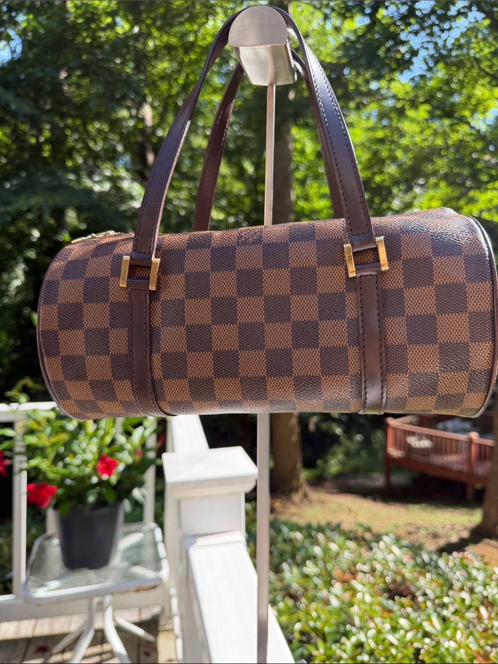 Louis Vuitton Authentic Papillon handbag in Damier Ebene Checkerboard Canvas 26 - Picture 16 of 17